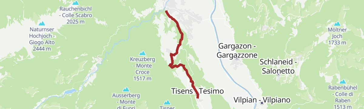 Route map: Da Lana attraverso Foiana a Tesimo